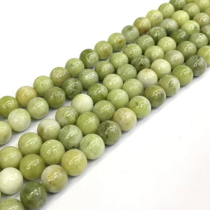 CJA84 China Jade Beads Smooth Round 10mm 15" Strand