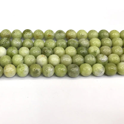 CJA84 China Jade Beads Smooth Round 10mm 15" Strand