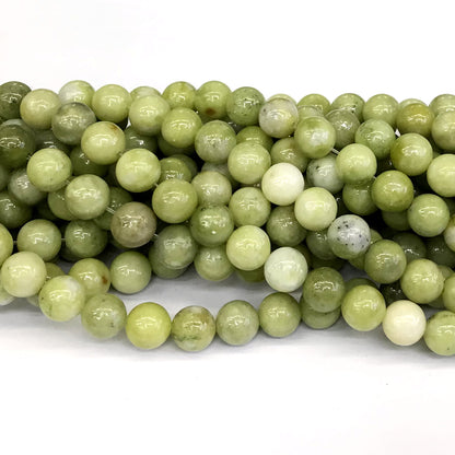 CJA84 China Jade Beads Smooth Round 10mm 15" Strand