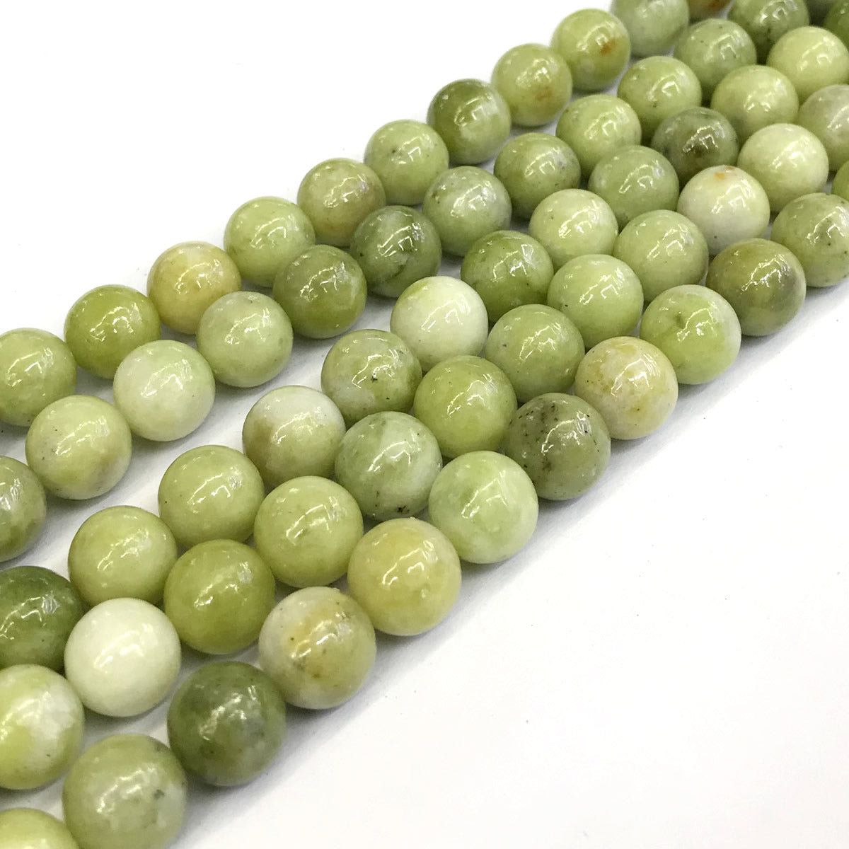 CJA85 China Jade Beads Smooth Round 12mm 15" Strand