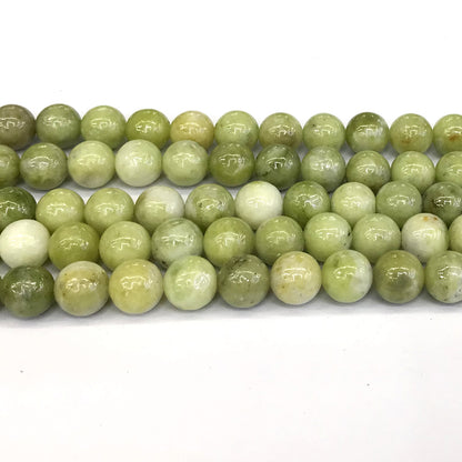 CJA85 China Jade Beads Smooth Round 12mm 15" Strand