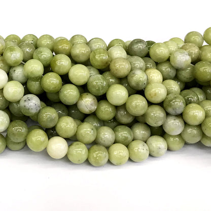 CJA85 China Jade Beads Smooth Round 12mm 15" Strand