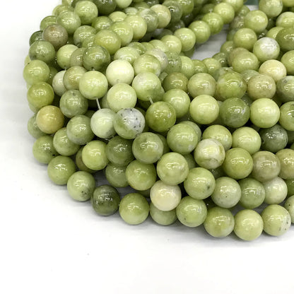 CJA85 China Jade Beads Smooth Round 12mm 15" Strand