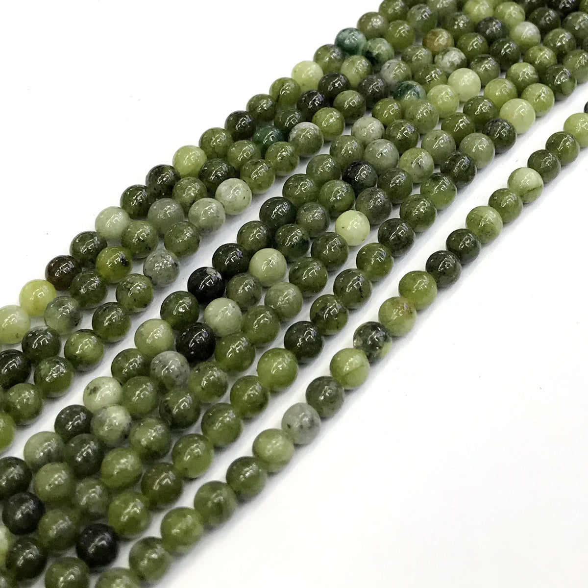 CJA88 China Jade Beads Smooth Round 4mm 15" Strand