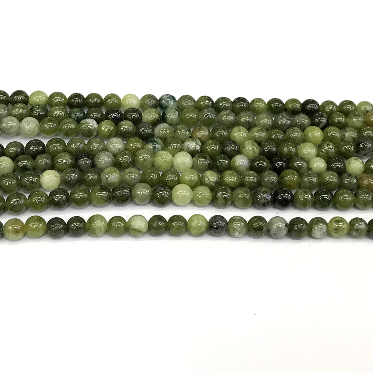 CJA88 China Jade Beads Smooth Round 4mm 15" Strand