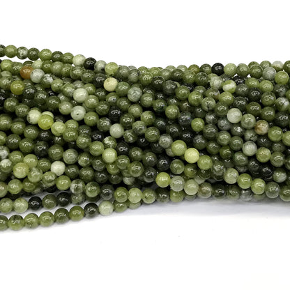 CJA88 China Jade Beads Smooth Round 4mm 15" Strand