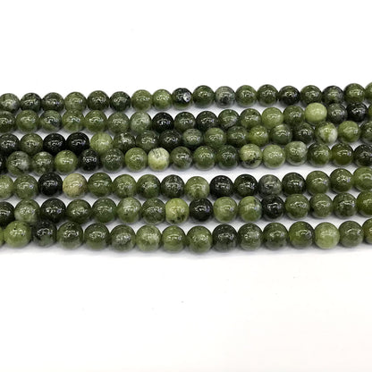 CJA89 China Jade Beads Smooth Round 6mm 15" Strand