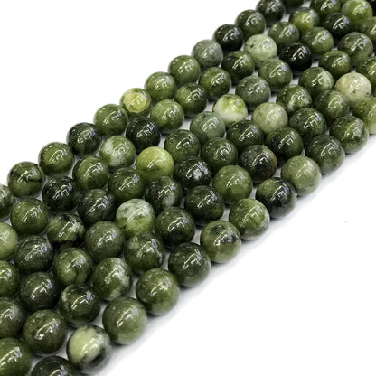 CJA90 China Jade Beads Smooth Round 8mm 15" Strand