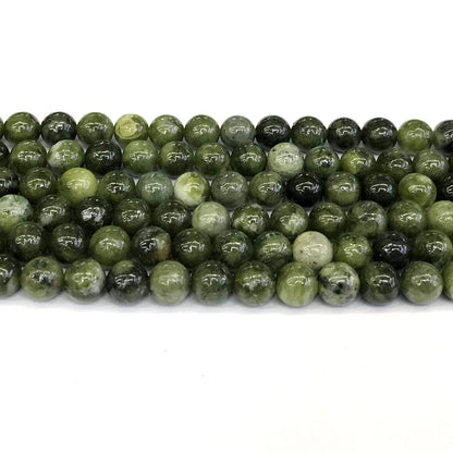 CJA90 China Jade Beads Smooth Round 8mm 15" Strand