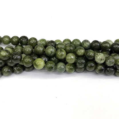 CJA90 China Jade Beads Smooth Round 8mm 15" Strand