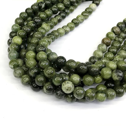 CJA90 China Jade Beads Smooth Round 8mm 15" Strand