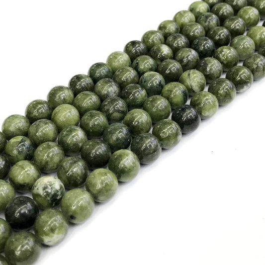 CJA91 China Jade Beads Smooth Round 10mm 15" Strand