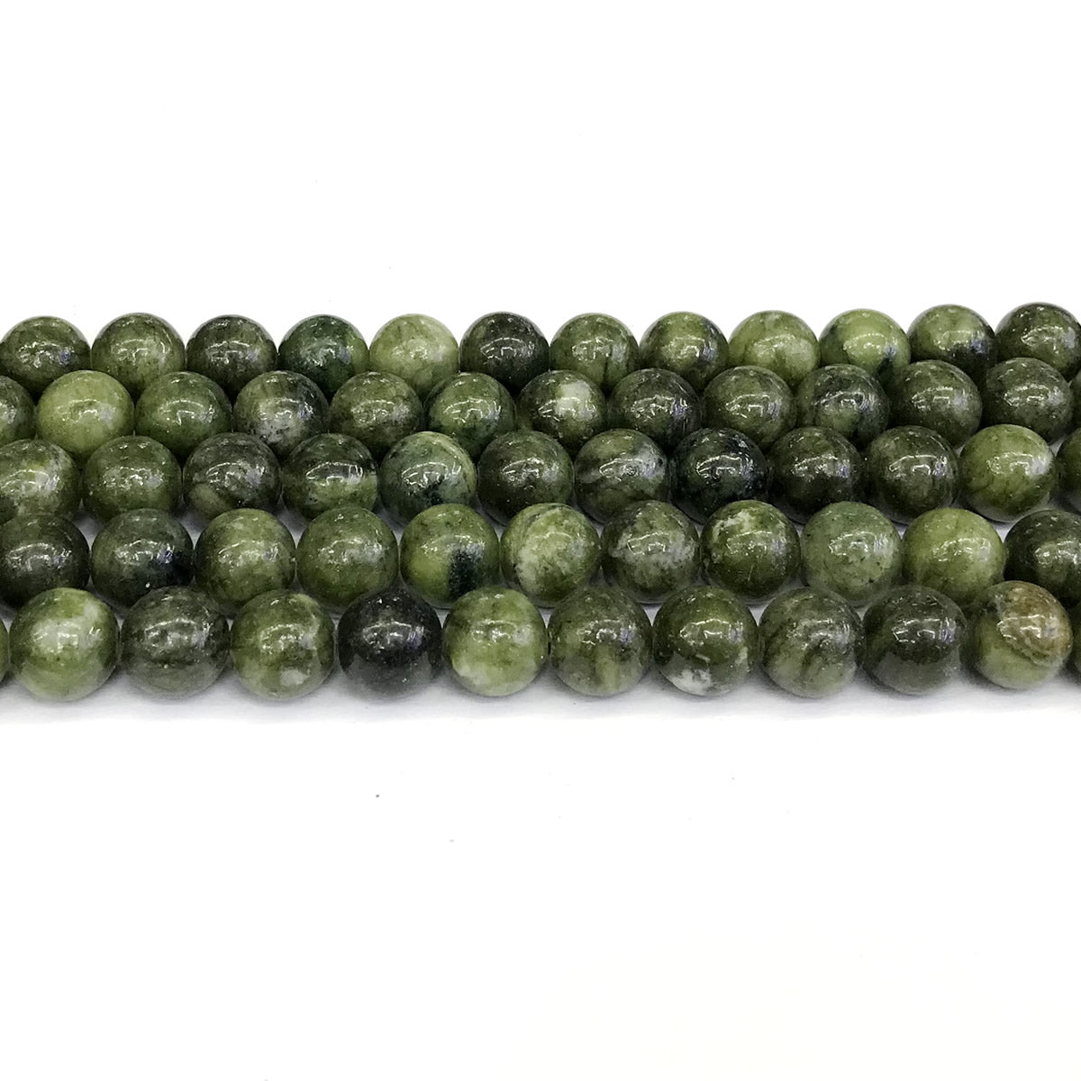 CJA91 China Jade Beads Smooth Round 10mm 15" Strand