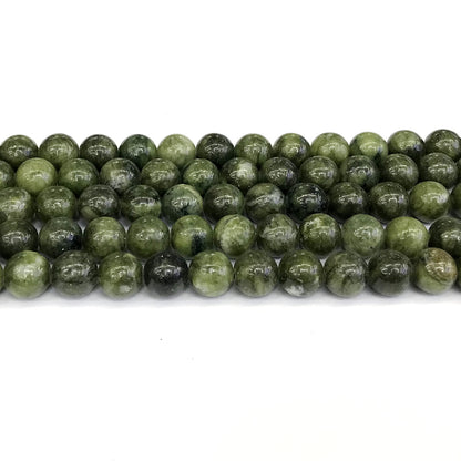 CJA91 China Jade Beads Smooth Round 10mm 15" Strand