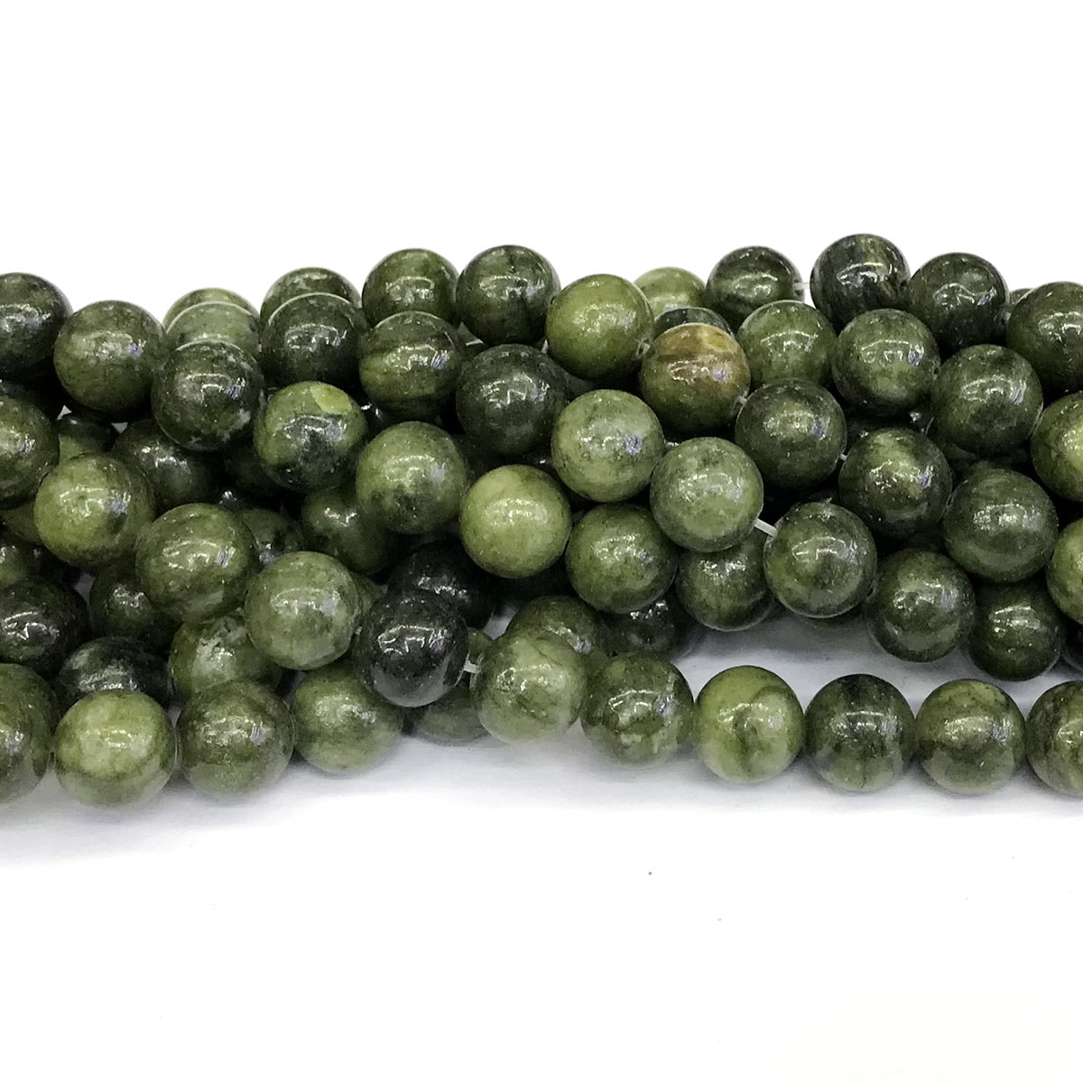 CJA91 China Jade Beads Smooth Round 10mm 15" Strand