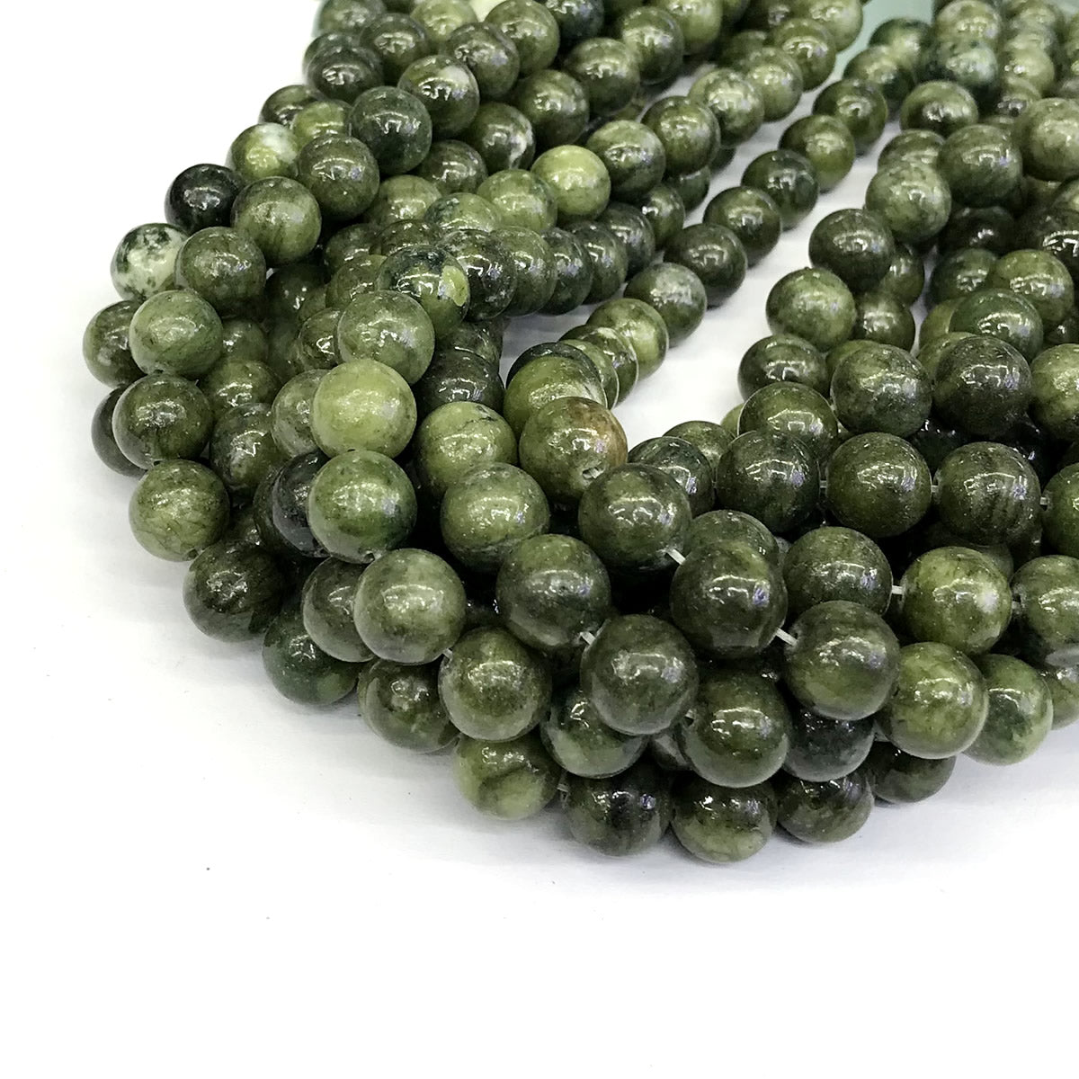 CJA91 China Jade Beads Smooth Round 10mm 15" Strand