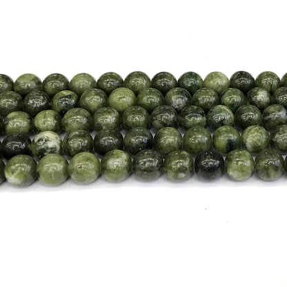 CJA92 China Jade Beads Smooth Round 12mm 15" Strand