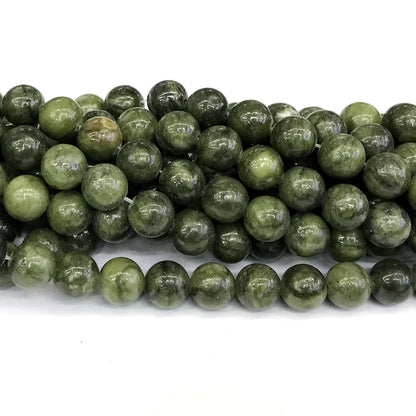 CJA92 China Jade Beads Smooth Round 12mm 15" Strand