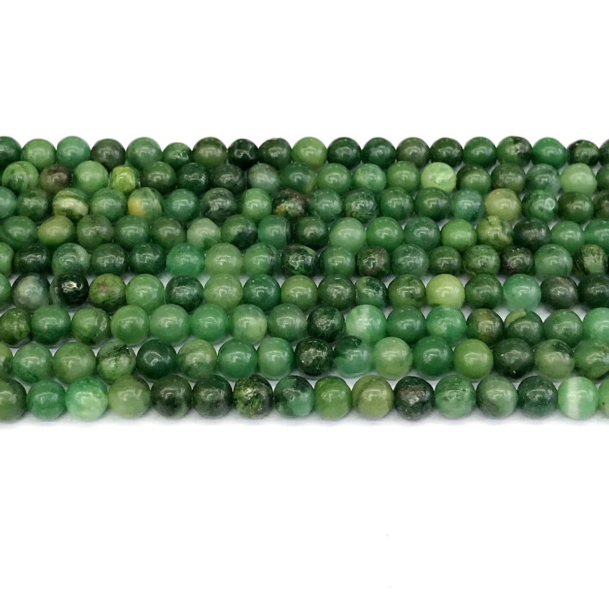 CJA96 African Jade Beads Smooth Round 4mm 15" Strand