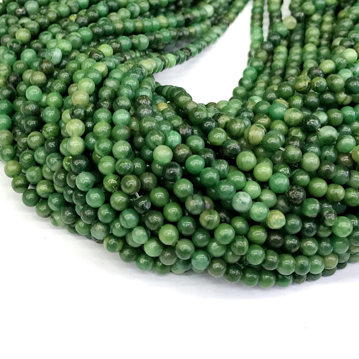 CJA96 African Jade Beads Smooth Round 4mm 15" Strand