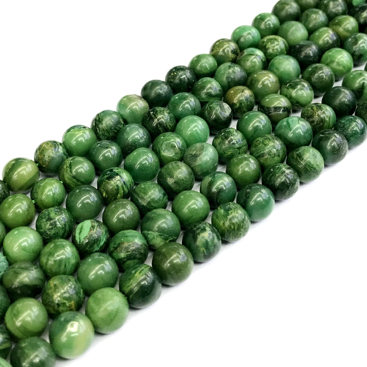 CJA98 African Jade Beads Smooth Round 8mm 15" Strand