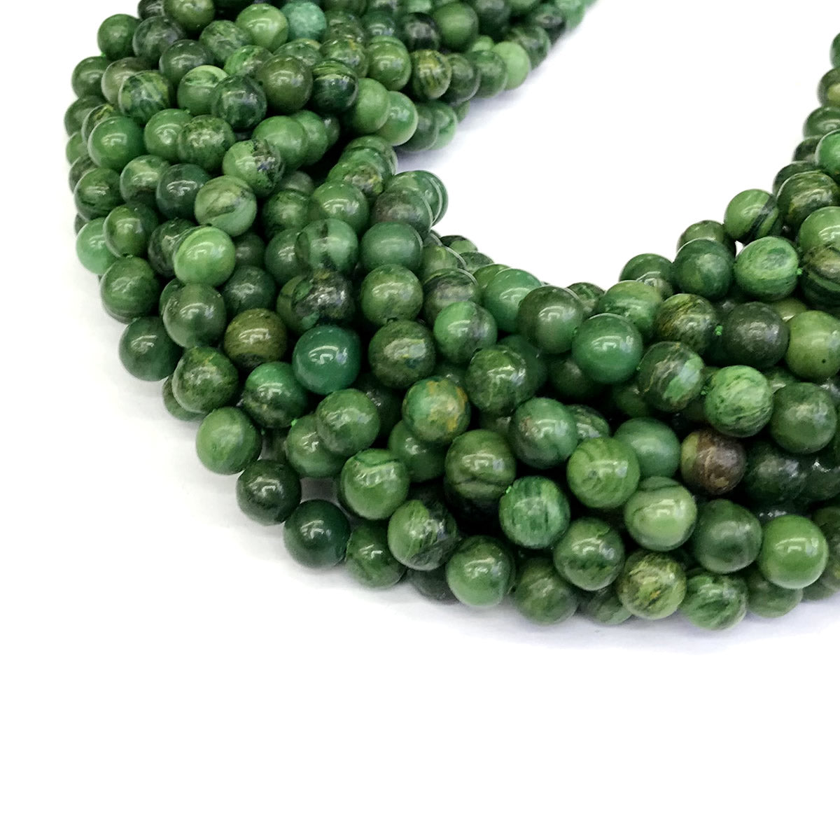 CJA98 African Jade Beads Smooth Round 8mm 15" Strand