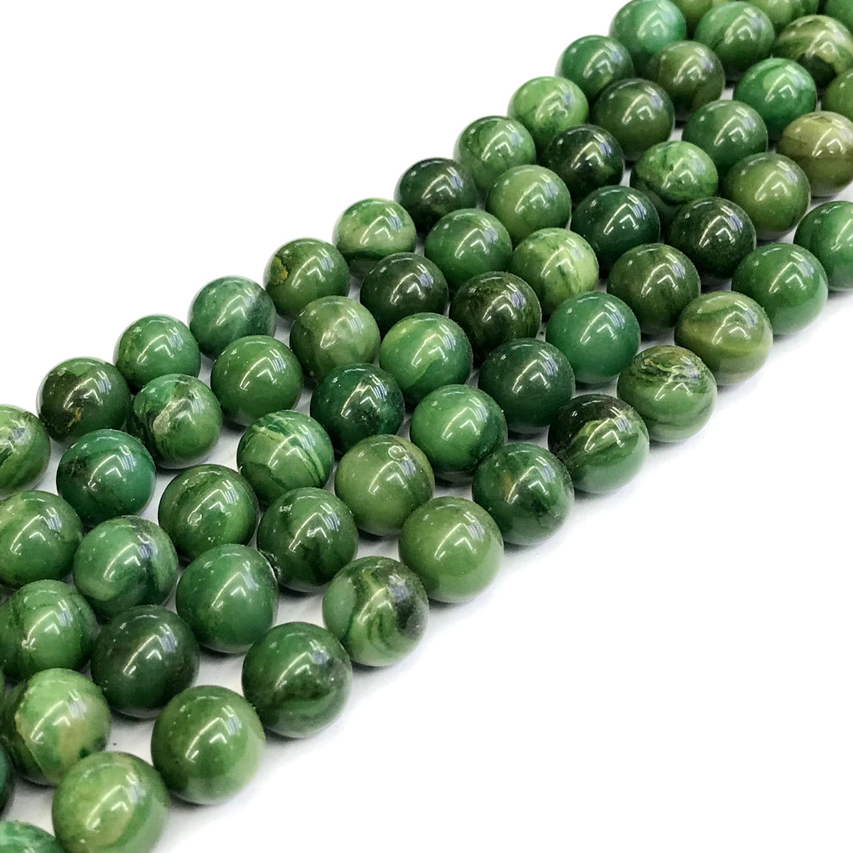 CJA99 African Jade Beads Smooth Round 10mm 15" Strand