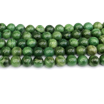 CJA99 African Jade Beads Smooth Round 10mm 15" Strand