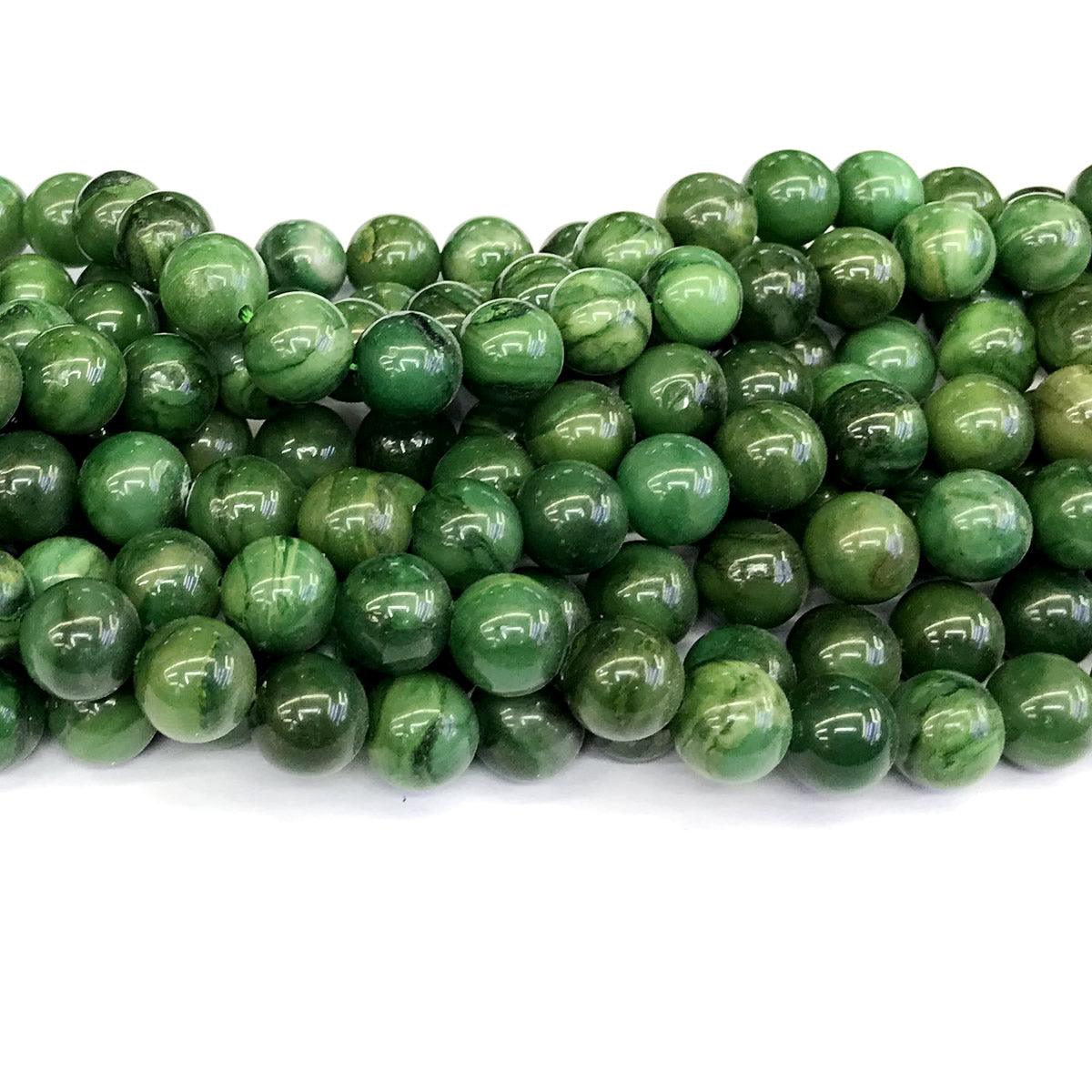 CJA99 African Jade Beads Smooth Round 10mm 15" Strand