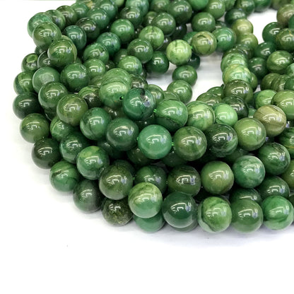 CJA99 African Jade Beads Smooth Round 10mm 15" Strand