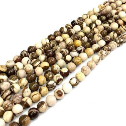 CJP142 Australian Zebra Jasper Beads Smooth Round 4mm 15" Strand