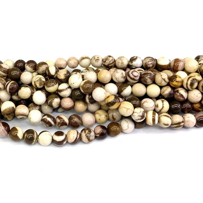 CJP142 Australian Zebra Jasper Beads Smooth Round 4mm 15" Strand