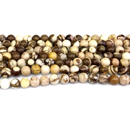 CJP143 Australian Zebra Jasper Beads Smooth Round 6mm 15" Strand