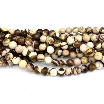 CJP143 Australian Zebra Jasper Beads Smooth Round 6mm 15" Strand