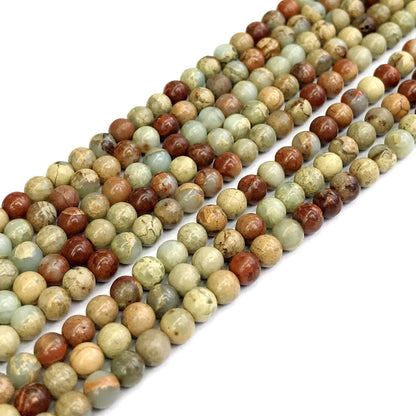 CJP150 Serpentine Jasper Beads Smooth Round 4mm 15" Strand