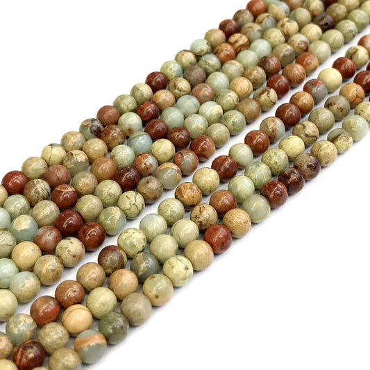 CJP150 Serpentine Jasper Beads Smooth Round 4mm 15" Strand