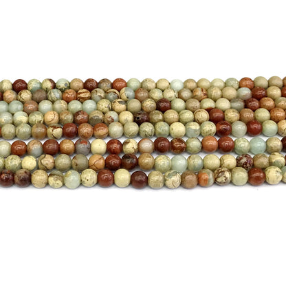 CJP150 Serpentine Jasper Beads Smooth Round 4mm 15" Strand