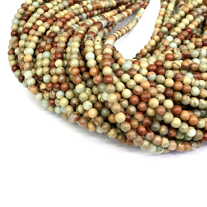 CJP150 Serpentine Jasper Beads Smooth Round 4mm 15" Strand