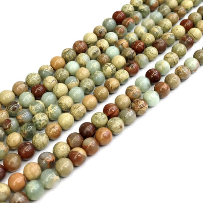 CJP151 Serpentine Jasper Beads Smooth Round 6mm 15" Strand