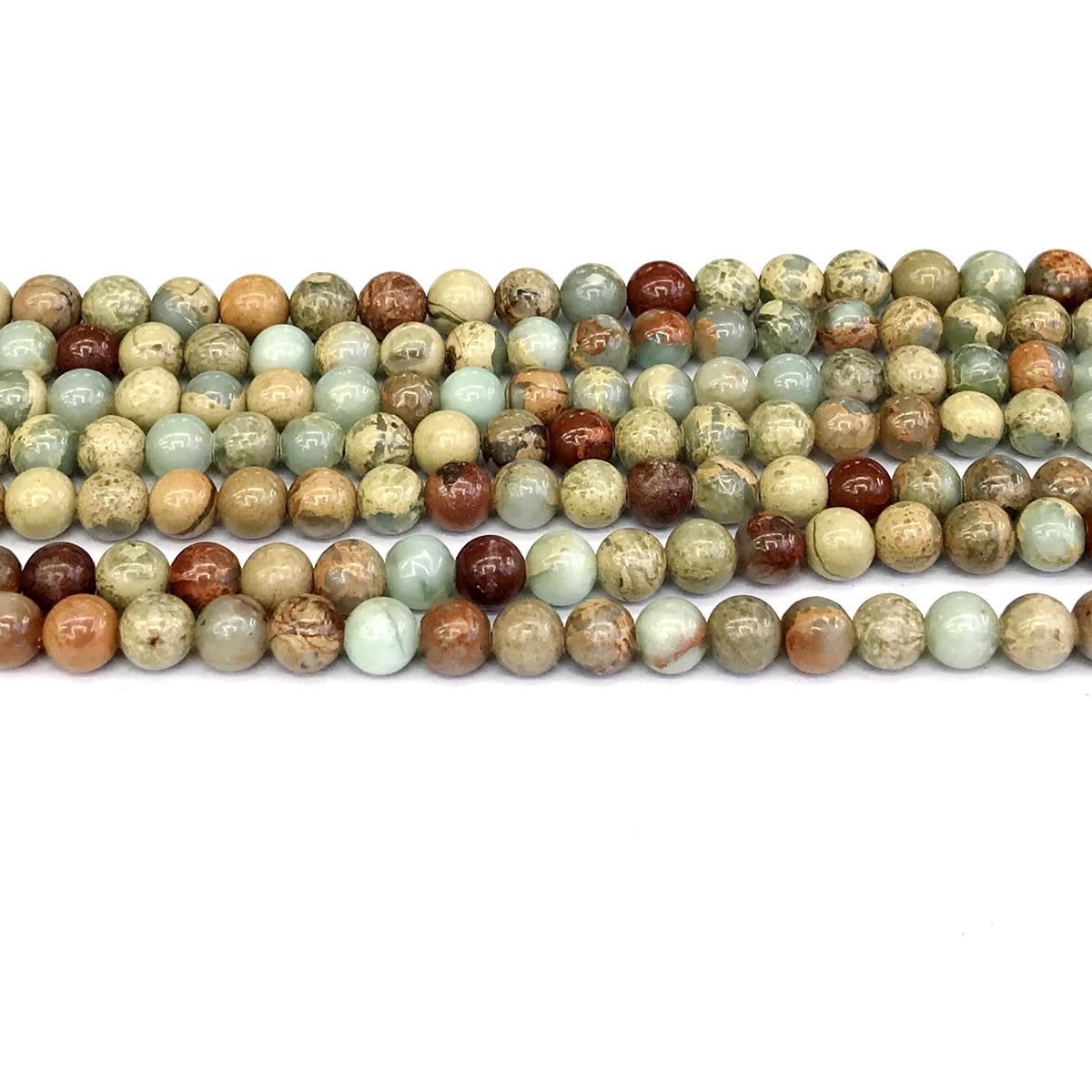 CJP151 Serpentine Jasper Beads Smooth Round 6mm 15" Strand