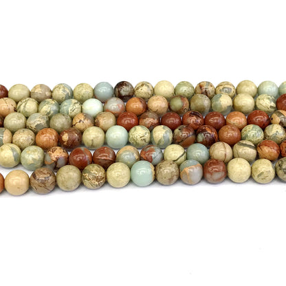 CJP152 Serpentine Jasper Beads Smooth Round 8mm 15" Strand