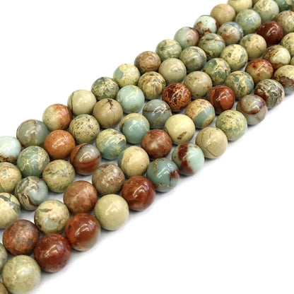 CJP154 Serpentine Jasper Beads Smooth Round 12mm 15" Strand