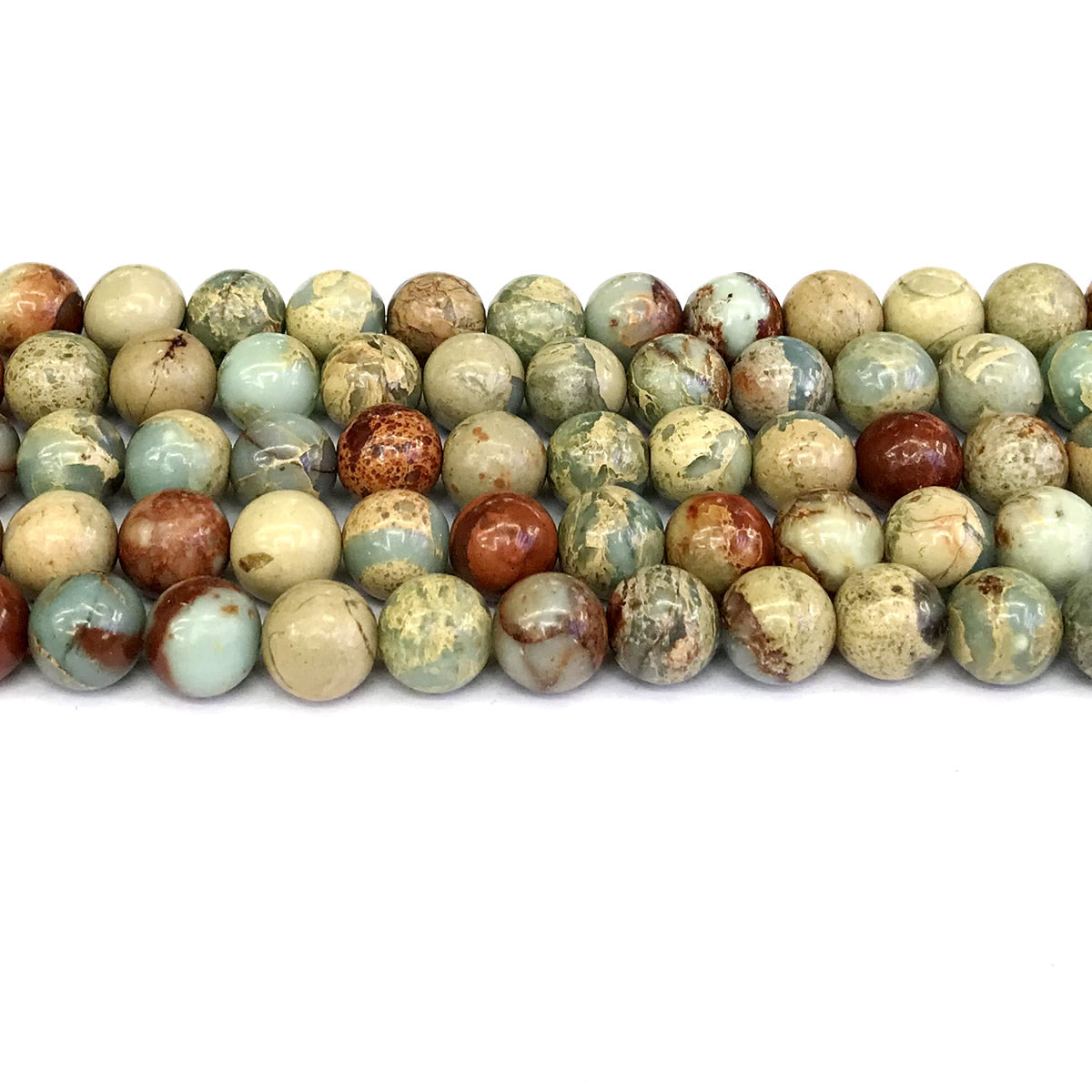 CJP154 Serpentine Jasper Beads Smooth Round 12mm 15" Strand