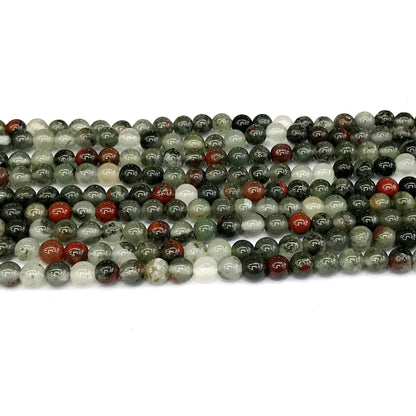 CJP159 Blood Jasper Beads Smooth Round 4mm 15" Strand