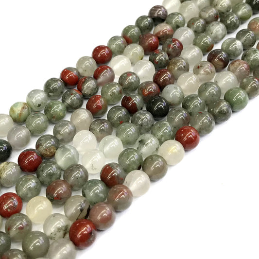 CJP160 Blood Jasper Beads Smooth Round 6mm 15" Strand