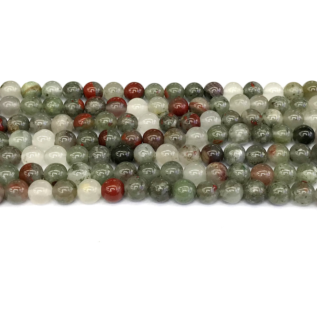 CJP160 Blood Jasper Beads Smooth Round 6mm 15" Strand