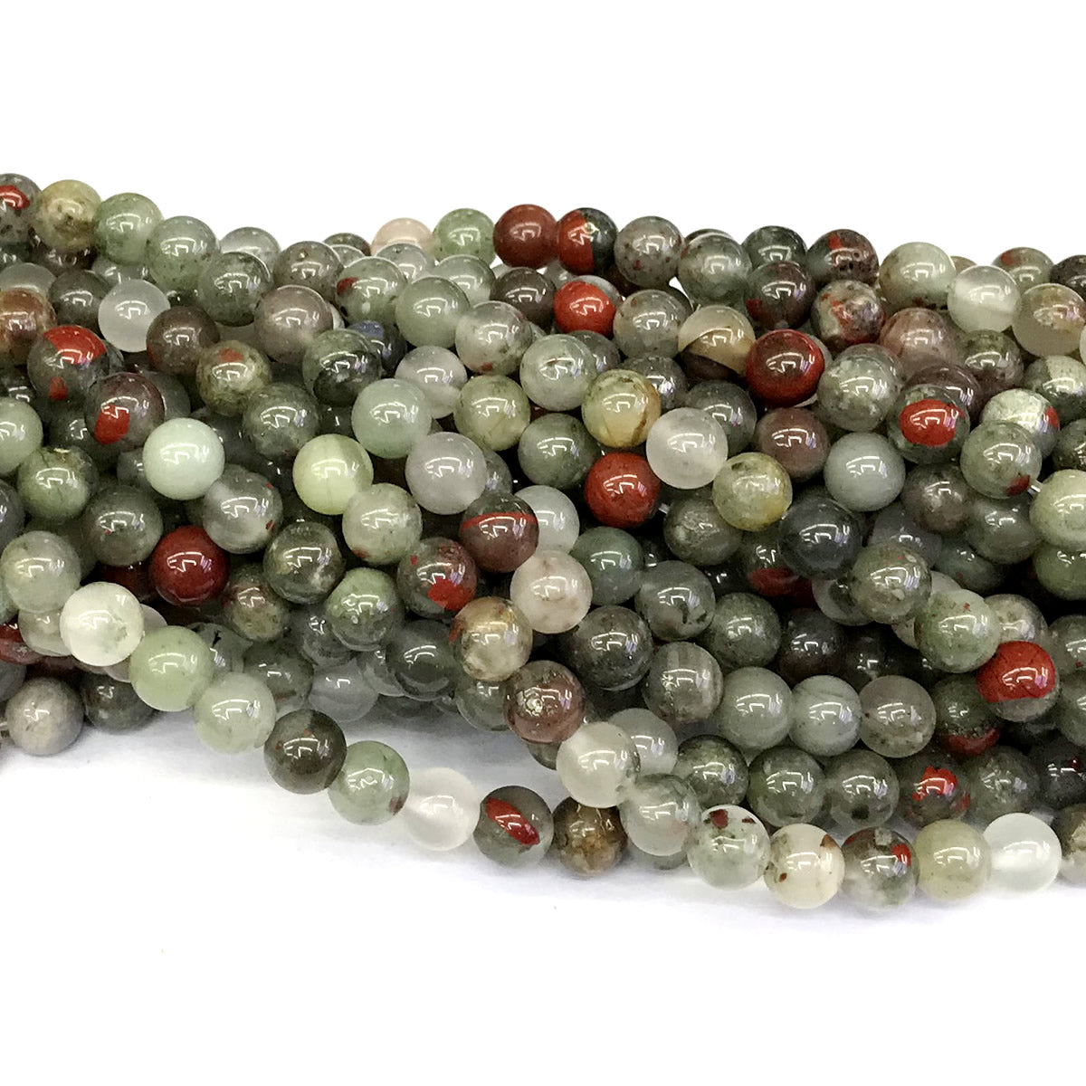 CJP160 Blood Jasper Beads Smooth Round 6mm 15" Strand