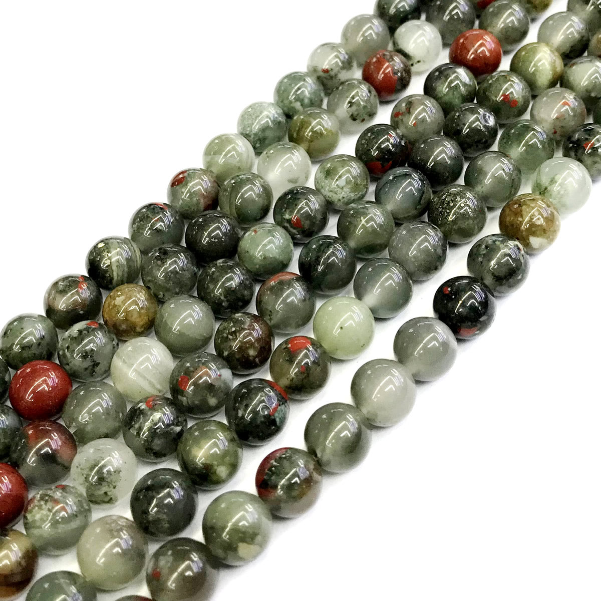 CJP161 Blood Jasper Beads Smooth Round 8mm 15" Strand