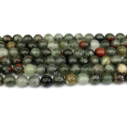 CJP161 Blood Jasper Beads Smooth Round 8mm 15" Strand