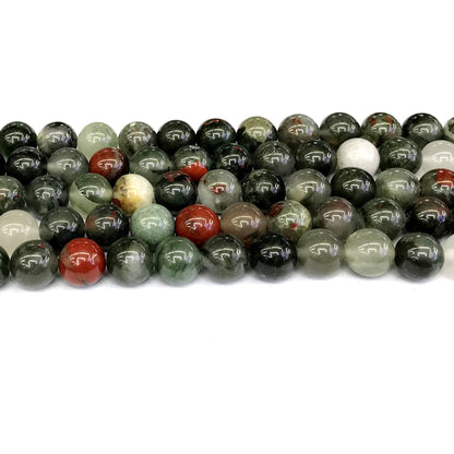 CJP162 Blood Jasper Beads Smooth Round 10mm 15" Strand